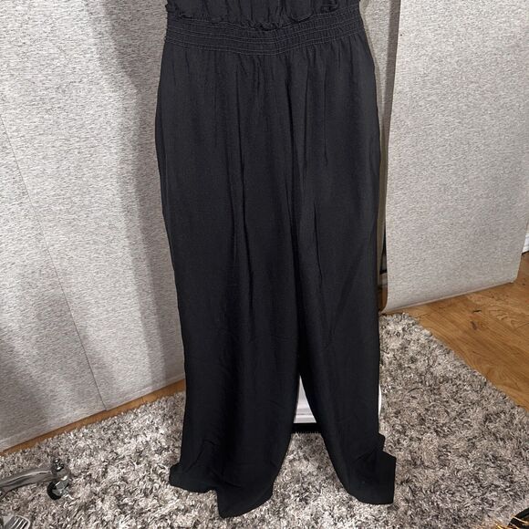 NEW MAX STUDIO Womens Black Halter Sleeveless V Neck Tunic Jumpsuit Sz Large NWT - Picture 8 of 12